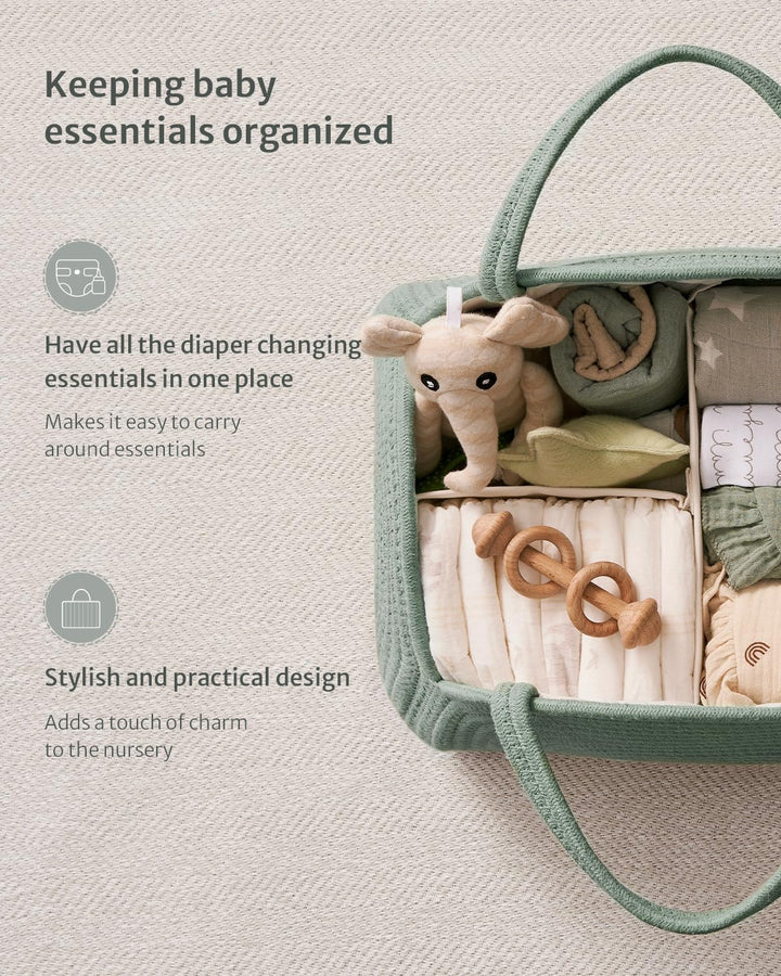 Baby Windel Caddy Veranstalter, Baumwollseil grosse Dusche Caddy für neugeborene Jungen und Mädchen,
