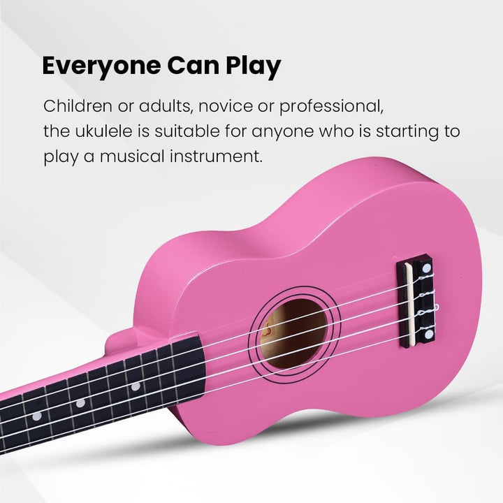 Winzz Sopran Ukulele Starter Kit für Anfänger mit Tasche, Clip-On Tuner, Zusätzlichen Saiten, Gurt,