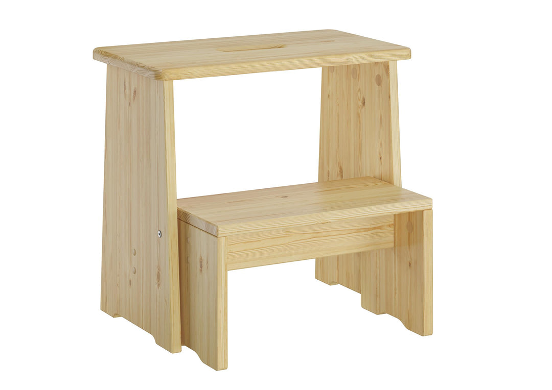 Erst-Holz Stufenhocker Klapphocker Tritthocker klappbar Kiefer Natur oder weiss V-90.92-06 Naturbela