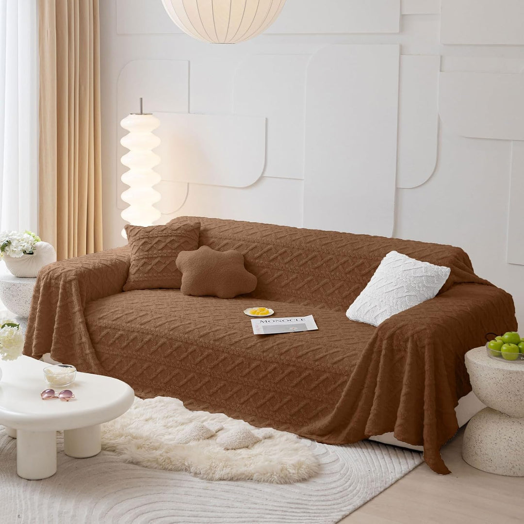 WONGS BEDDING Kuscheldecke 150x200 Wohndecke Lammdecke Flauschige Weiche Sofadecke Fleecedecke Couch