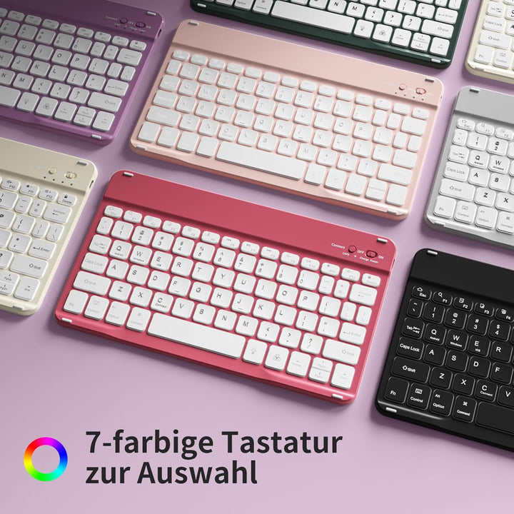 Hülle mit Tastatur für iPad A16 11/10 Generation (2025/2022, 11/10.9 Zoll) mit Stifthalter, Magnetis