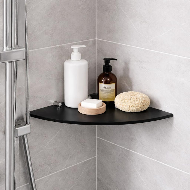 Euro Tische Glas Eckregal 45x45cm, Wandregal für Badezimmer, Duschregal Bad, Glas Badregal mit 6mm E