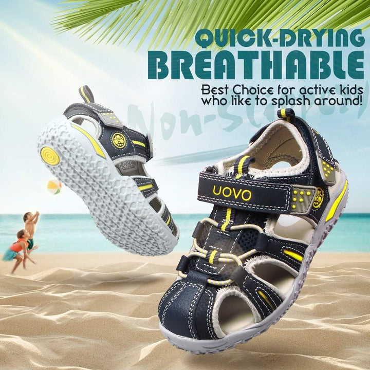 UOVO Jungen Sandalen Trekking Wandern Kinder Sandalen Outdoor Geschlossene Zehe Sandalen Sportliche