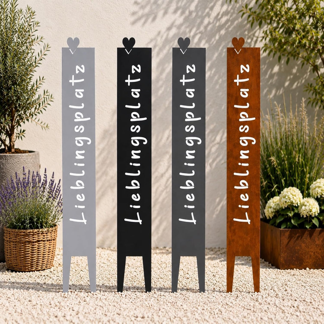 UNUS Gartenstecker "Lieblingsplatz", Gartenstecker Rost, 115x19,5 cm, Deko outdoor, Gartendeko für d