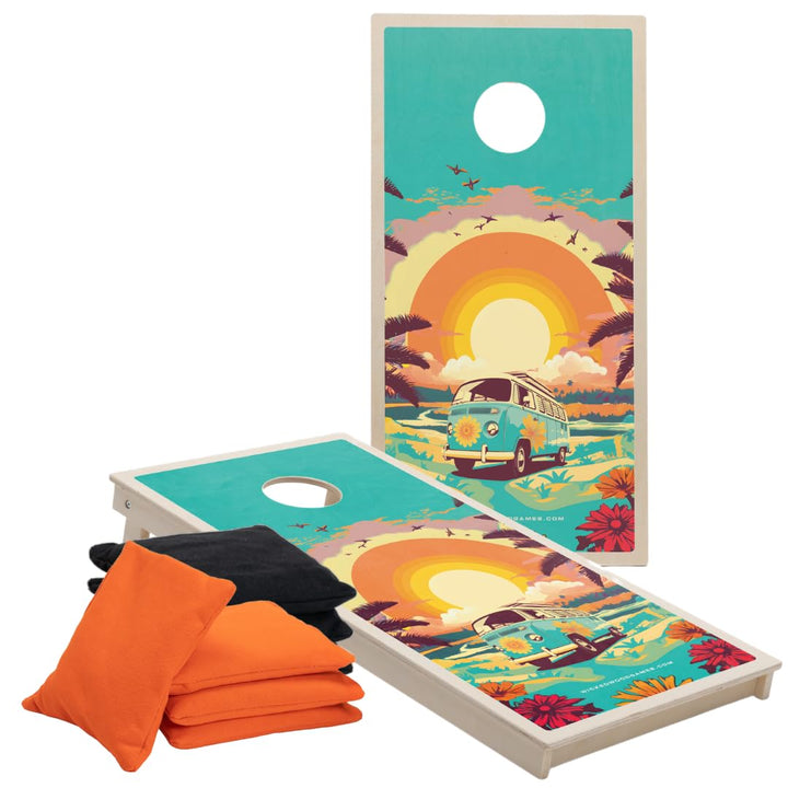 Cornhole Set – 120 x 60 cm - Sackloch Spiel – Wicked Wood – offiziell ACL-lizensiertes Set of Boards
