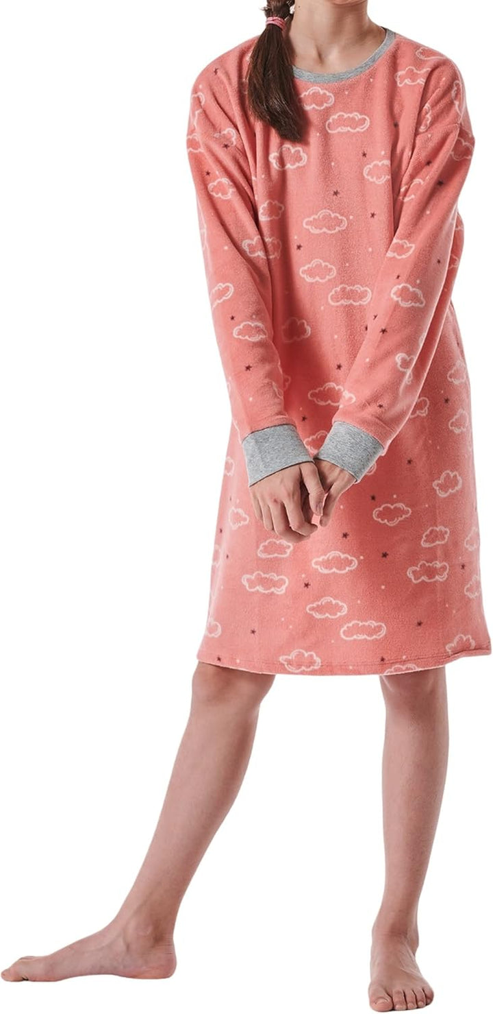 Schiesser Mädchen Langarm Nachthemd 176 Rosé, 176 Ros&#xE9;