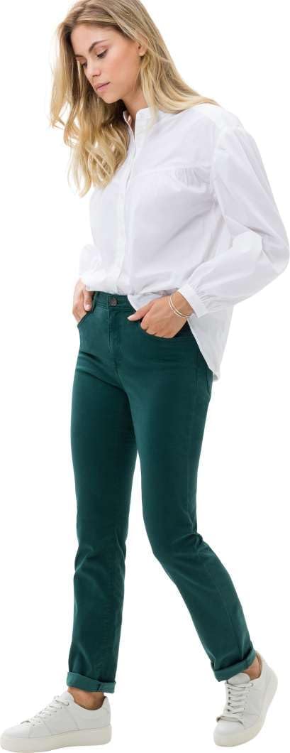 BRAX Damen Style Carola Winter Dream Hose 25W / 32L Dark Malachite, 25W / 32L Dark Malachite