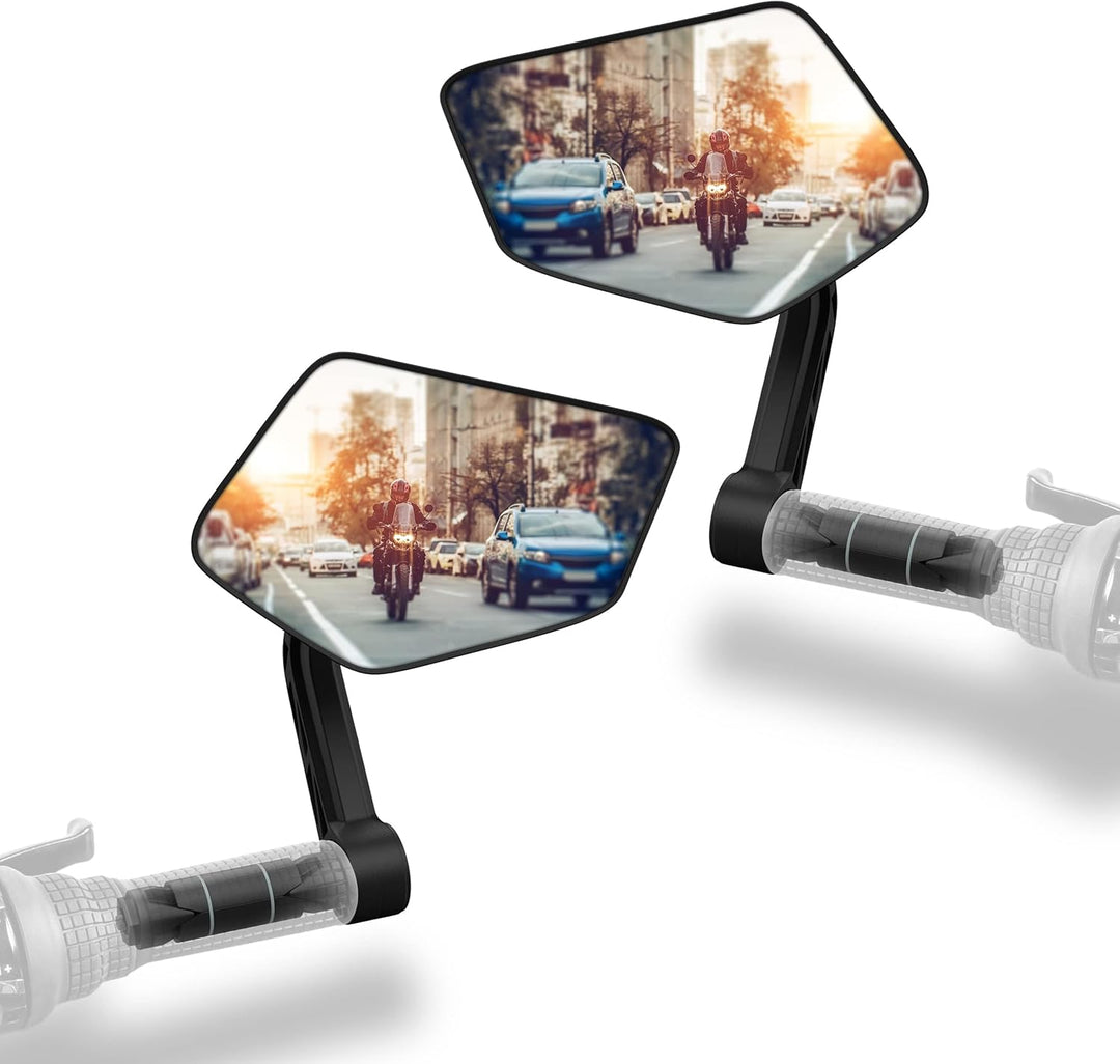 Xcelenze - Fahrradspiegel extra grosse Spiegelfläche |schlagfestes Echtglas| Fahrradspiegel für Lenk