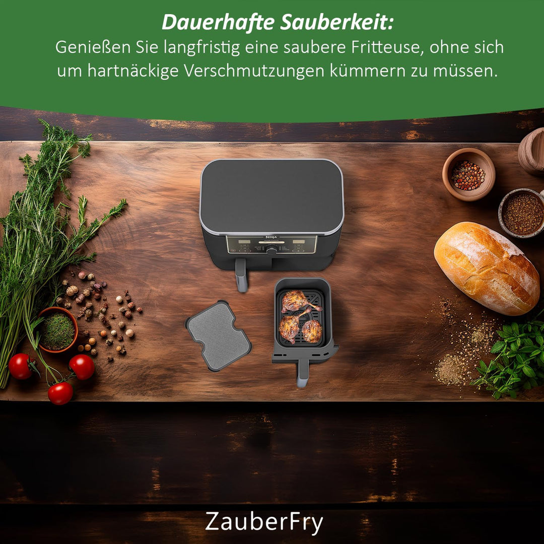 2x ZauberFry Spritzschutz, Effektiver Fettspritzschutz kompatibel mit Ninja Foodi MAX Dual Zone AF40