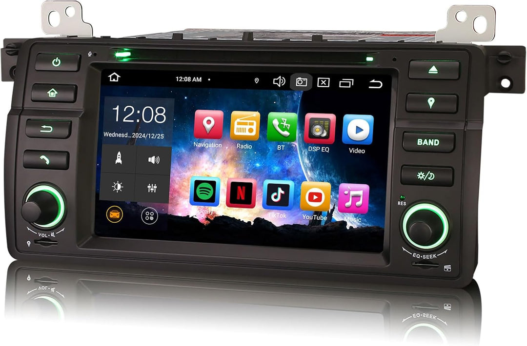 Erisin 7 Zoll 8-Kern 4GB RAM 64GB ROM Android 12 Autoradio Bluetooth GPS für BMW 3er E46 318i 320i M