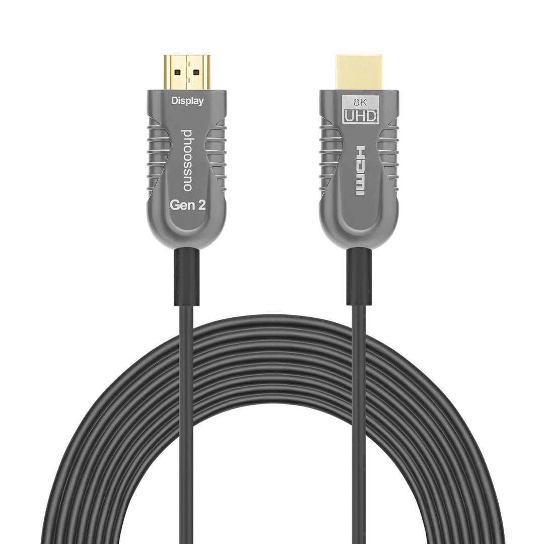 phoossno Gen 2 zertifiziertes 8K Glasfaser HDMI 2.1 Kabel Ultra High Speed HDMI Kabel 48Gbps 33ft 10