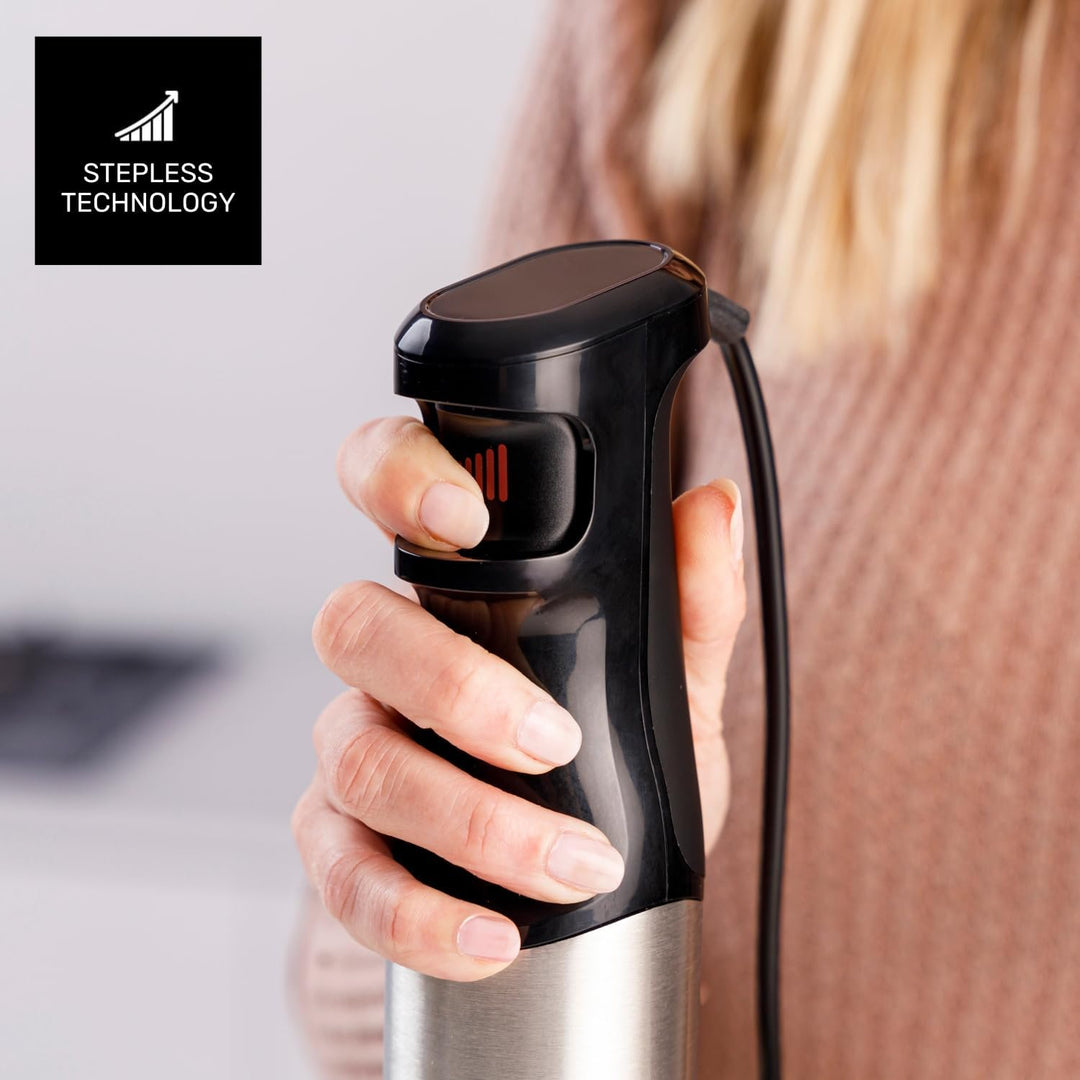 Taurus Rocket 1500 Nero Inox Stabmixer | 1500 W | Leistungsregler | ergonomisches Design | Stab und