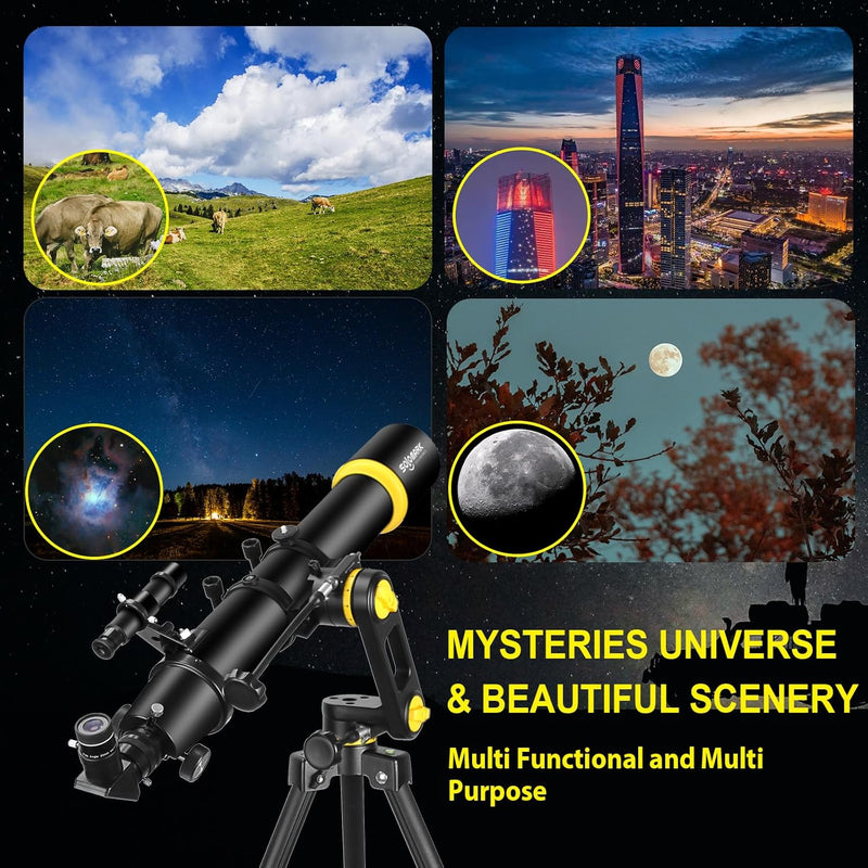Teleskop, Teleskope für Erwachsene, professionelle Astronomie, 90 mm Öffnung, 700 mm Hochleistungste