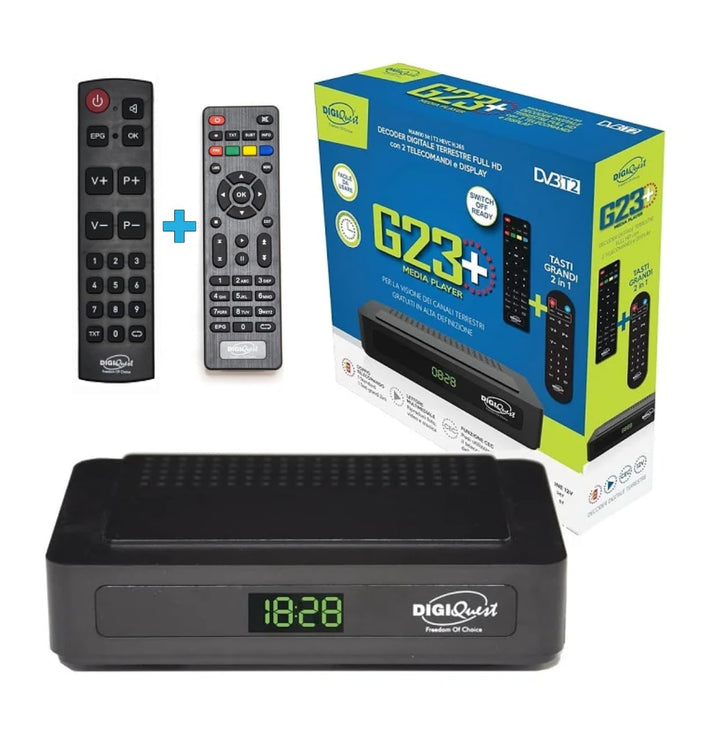 Digiquest G23 HEVC H.265 10bit Full HD FTA Receiver DVB-T2 DVB-T2 USB HDMI SCART Ethernet LAN RJ-45