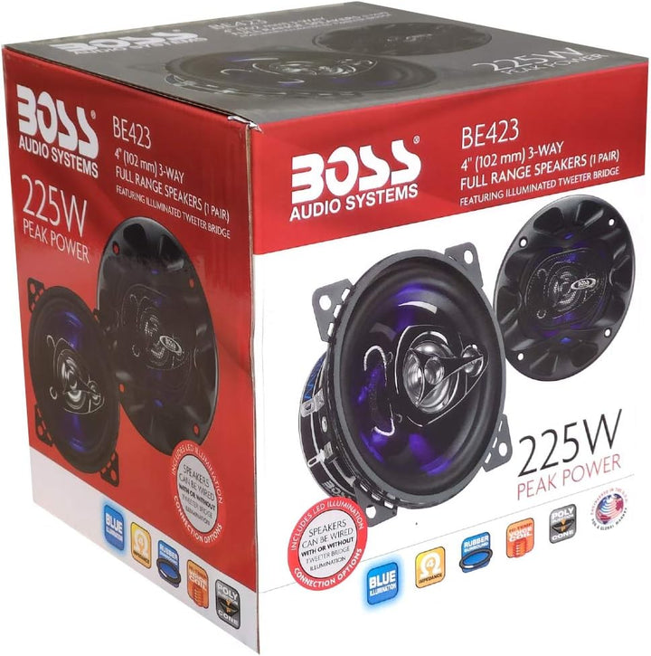 2 Lautsprecher kompatibel mit BOSS Audio Systems BE423 BE 423 3 Wege koaxialkabel 10,00 cm 100 mm 4"