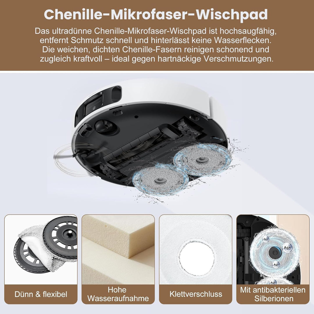 24 Stück Zubehör für Mova E40 Ultra Saugroboter, Ersatzteile set für E40 Ultra, 1 Hauptbürste, 6 Sta