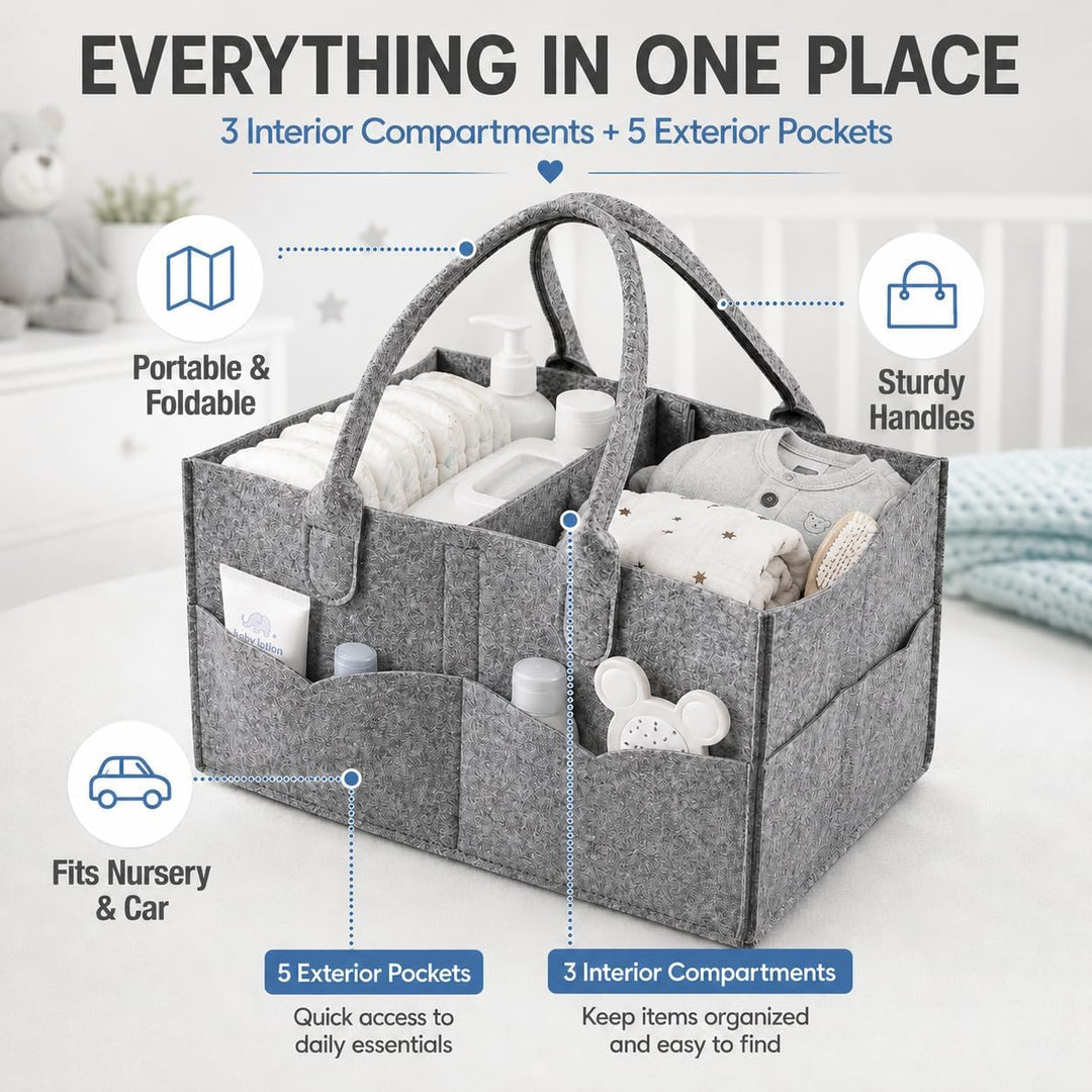 PandaEar Baby-Windel-Organizer für Babys, Jungen, Mädchen, tragbarer Reise-Windel-Organizer, Kinderz