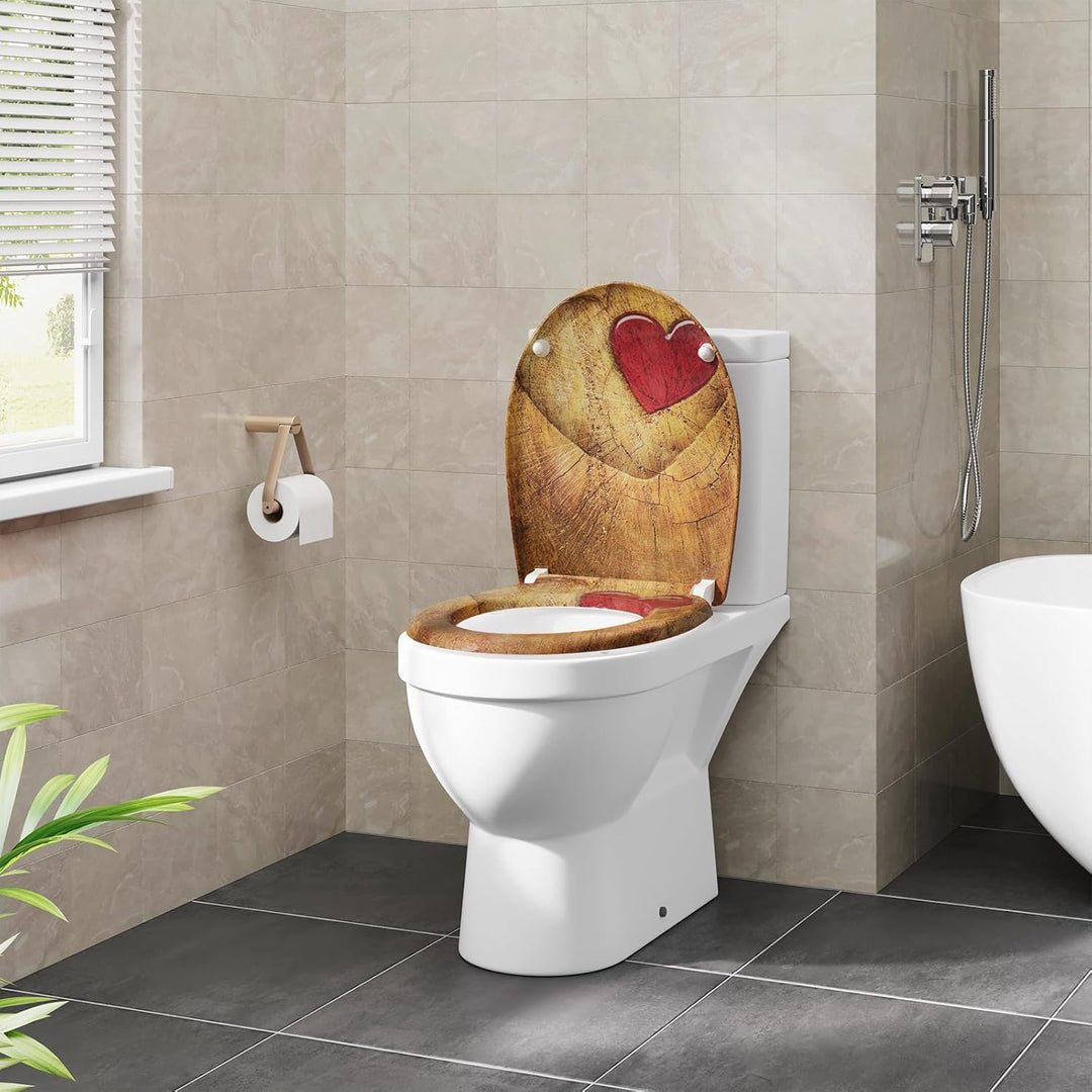 eSituro Toilettendeckel, WC Sitz mit Absenkautomatik, Klodeckel mit Schnellverschluss, 360° verstell