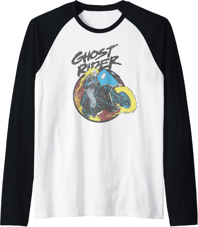 Marvel Ghost Rider Circle Portrait Action Shot Raglan