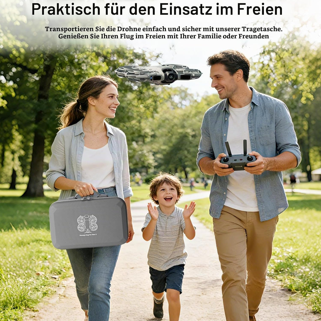 Tasche für DJI Neo 2 Case, Tragbar PU Case für DJI Neo 2 Fly More Combo Zubehör, Neo 2 Tasche, Reise