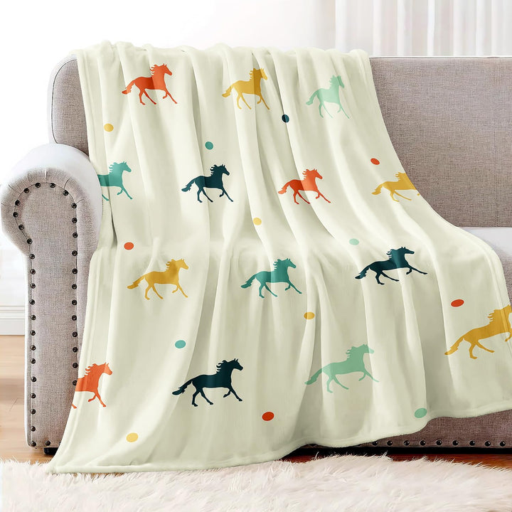 YISUMEI Decke 150x200 cm Buntes Pferd Kuscheldecke Flauschig Flanell Fleecedecke 150 x 200 cm, 150 x