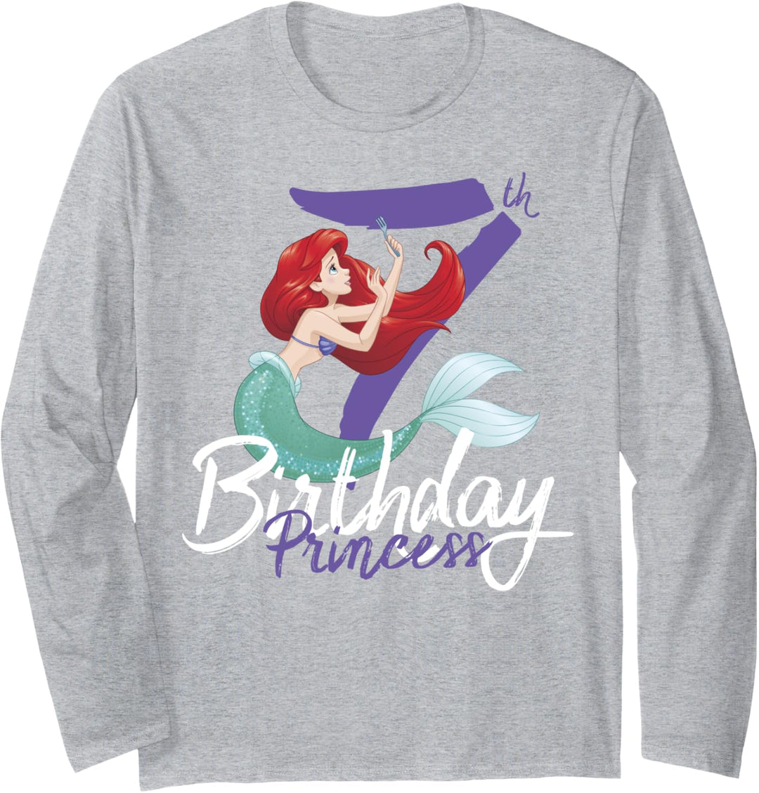Disney The Little Mermaid Ariel Seventh Birthday Princess Langarmshirt