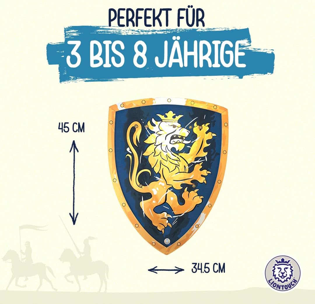 Liontouch Edler Ritter-Schild, Blau/Gross | Mittelalterliches Rollenspiel-Schaumspielzeug für Kinder