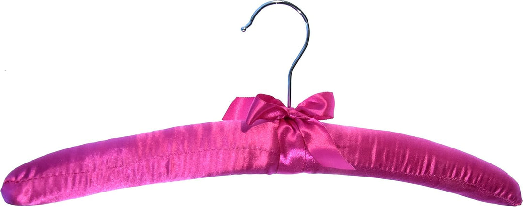 Kleiderbügel gepolstert, 10 STK. Satin pink, Satinbügel, Pink