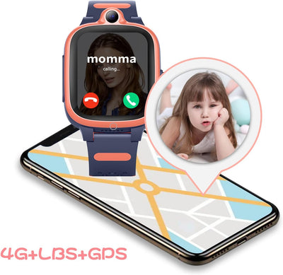 Fitonme 4G Smartwatch Kinder mit GPS und Telefon Uhr Videoanruf SOS AntiVerlust von Früherziehungswe