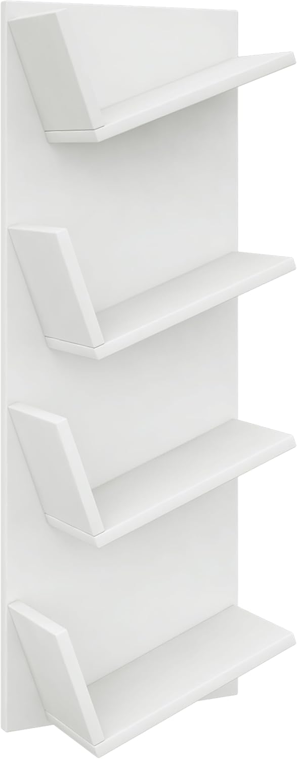 VCM Holz Wandregal Hängeregal Regal Bücherregal Wandboard Deko Board Lansi Mini Weiss Weiss Modern,