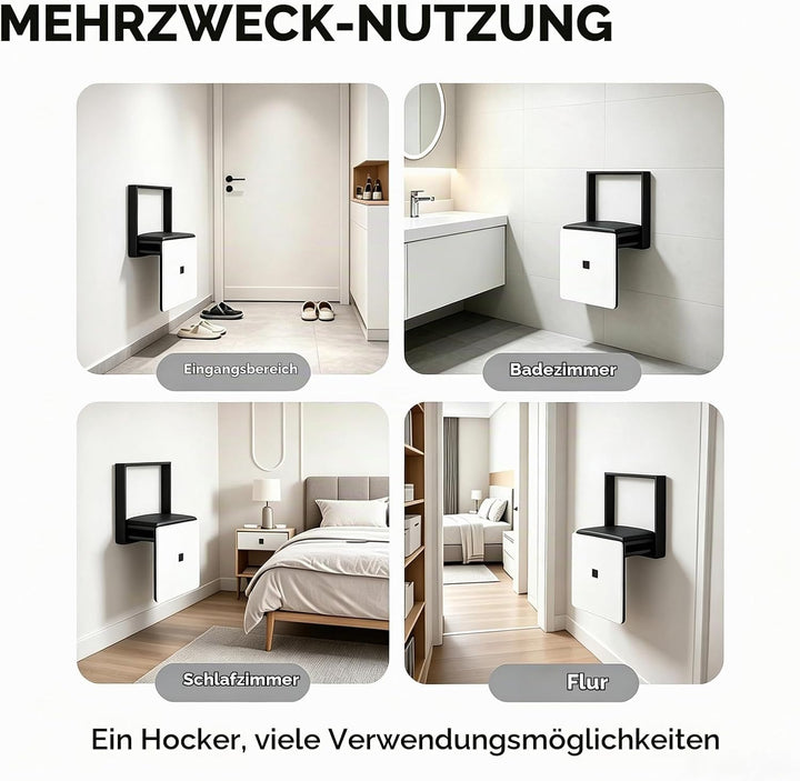 UIILO Faltbarer Wandhocker Wandmontierter 7 cm Ultradünner Klappstuhl Geeignet für Eingangsbereiche