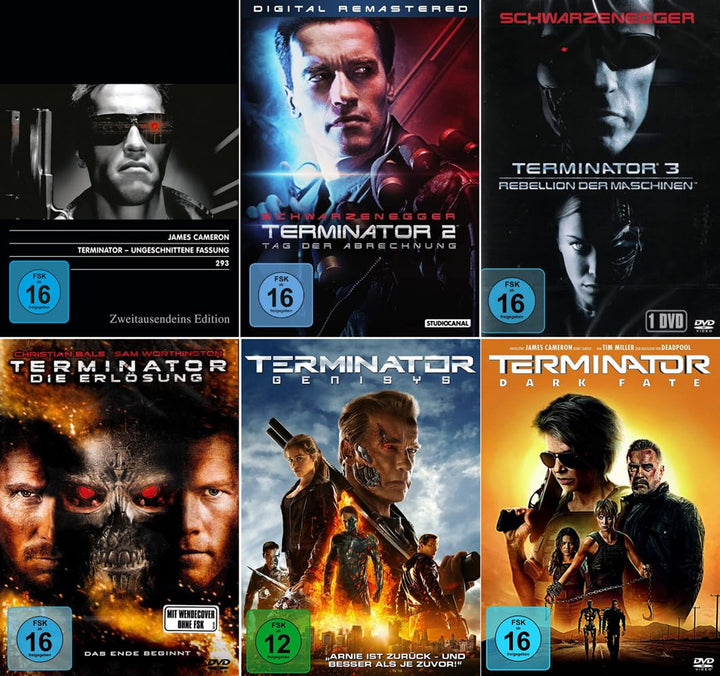 Terminator 1 - 6 (Teil 1 + 2 + 3 + 4 + 5 + 6) Uncut Edition [6-DVD], DVD