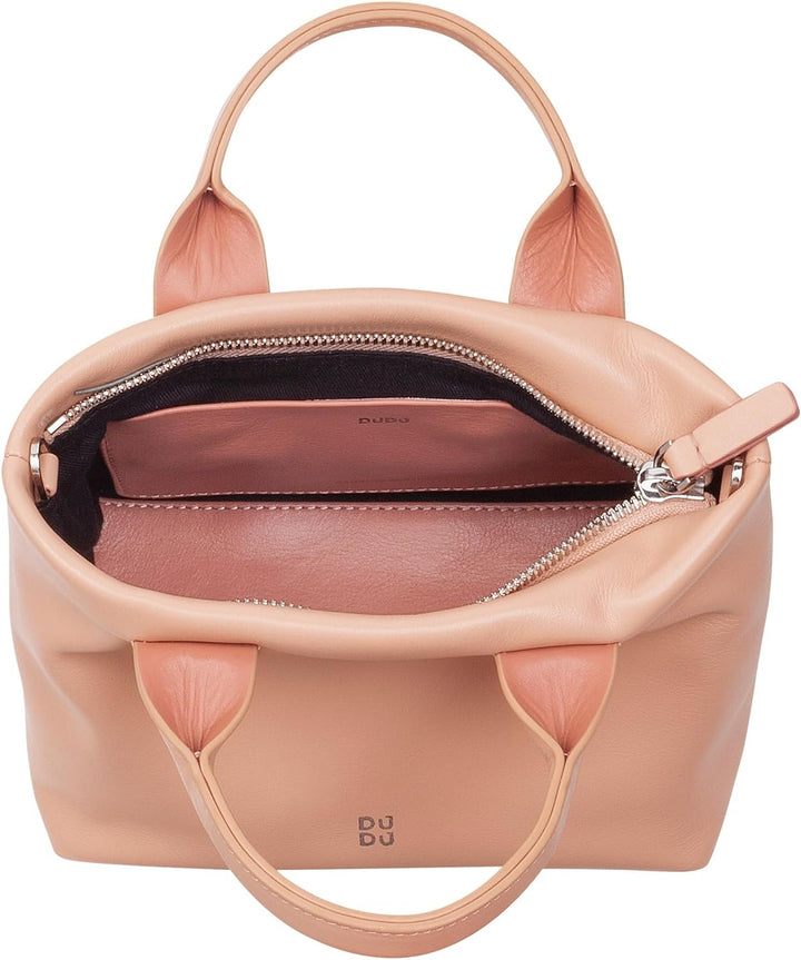 DUDU Kleine Damen-Umhängetasche aus echtem Leder, Elegante Mini-Abendtasche, 22 x 13 cm, doppelte Gr