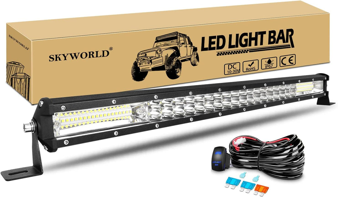 SKYWORLD Led Arbeitsscheinwerfer Bar 61cm 216W Scheinwerfer Flutlicht Spotlight Combo Offroad Beleuc
