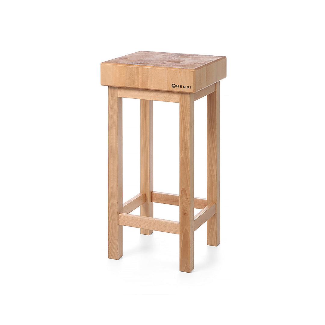 HENDI 505694 Hackblock aus Holz mit Untergestell 500x400x(H)150 mm, 500x400x(H)150 mm