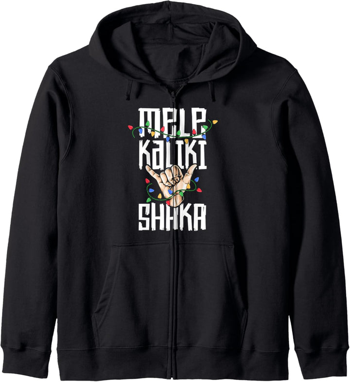 Hawaiian Christmas Shirt Mele Kaliki Shaka Kalikimaka Tribe Kapuzenjacke