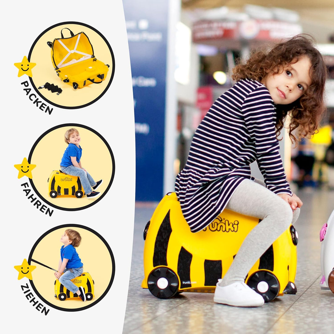 Trunki Handgepäck und Kinderkoffer zum Draufsitzen | Kinder Risen Geschenk für Mädchen und Jungen