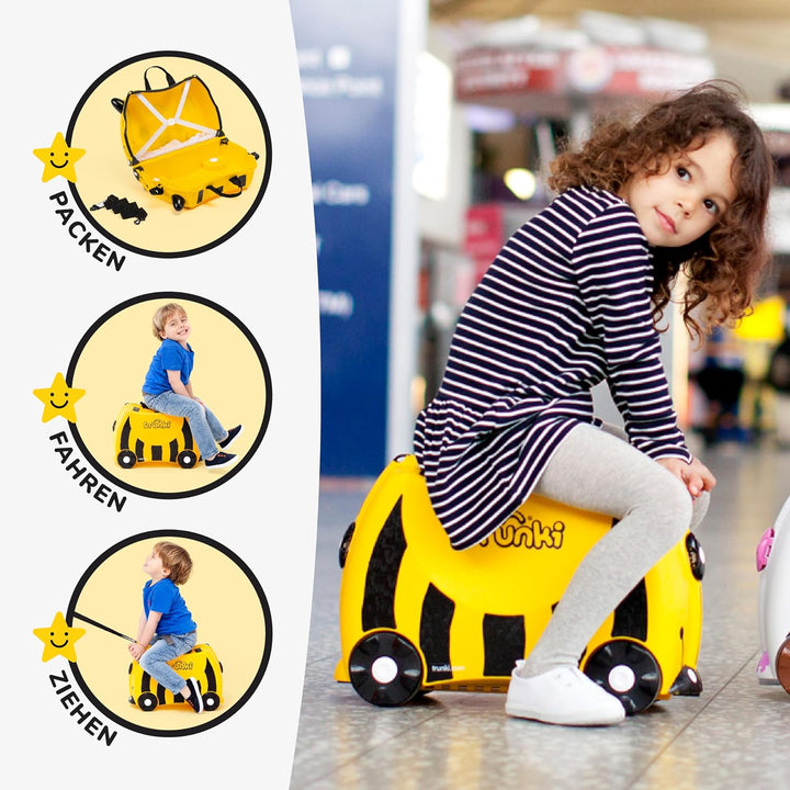 Trunki Handgepäck und Kinderkoffer zum Draufsitzen | Kinder Risen Geschenk für Mädchen und Jungen