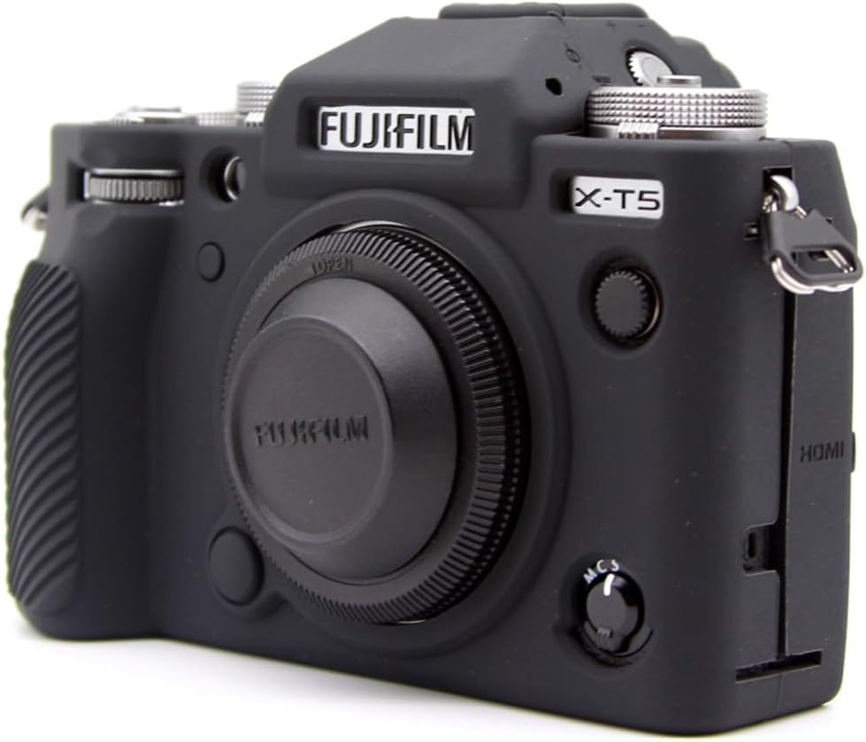 Rieibi Fuji XT5 X-T5 Hülle, weiche Silikon-Schutzhülle für Fujifilm XT5, leichte Kameratasche, Schwa