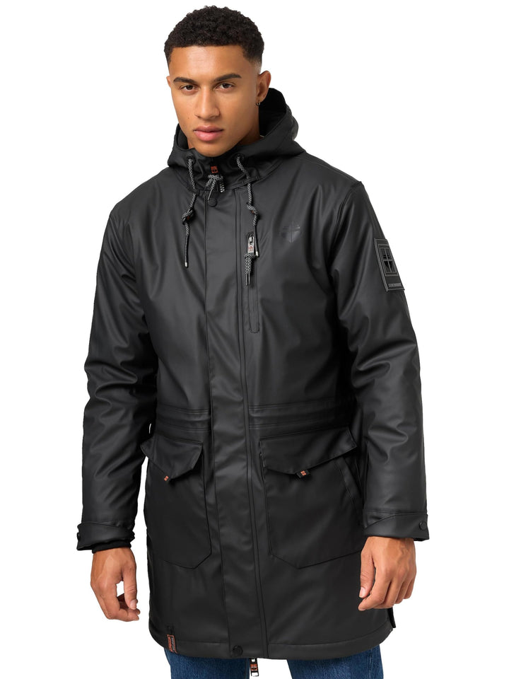 STONE HARBOUR wasserdichter gefütterter Herren Regenmantel Verdaan S-3XL S Schwarz, S Schwarz