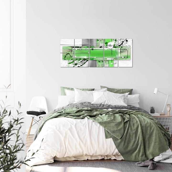 Runa Art Bild Abstrakt Wandbilder auf Vlies Leinwand 5 Teilig Wanddekoration Wohnzimmer Schlafzimmer