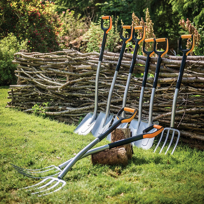 Fiskars Spatengabel für harte, steinige Böden, Mit 4 Zinken, Länge: 120 cm, Qualitätsstahl-Zinken/Gl