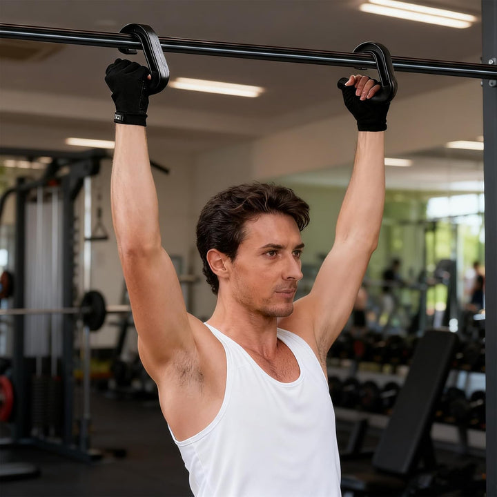 2 Stück Klimmzug Griffe Haken, D Griff Fitness Neutral Grip Griffbefestigung für Klimmzugstangen/Rüc