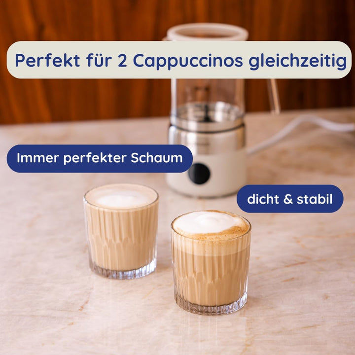 Safecourt Elektrischer Milchaufschäumer – herausnehmbarer Glasbehälter [500ML & 100% mikroplastikfre