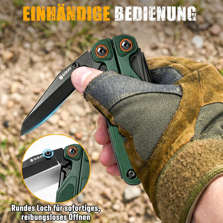 BIBURY 25-in-1 Multitool Multifunktionszange, YG12 Hartmetall-Schneide, G10-Griff, 3Cr13 Edelstahl,