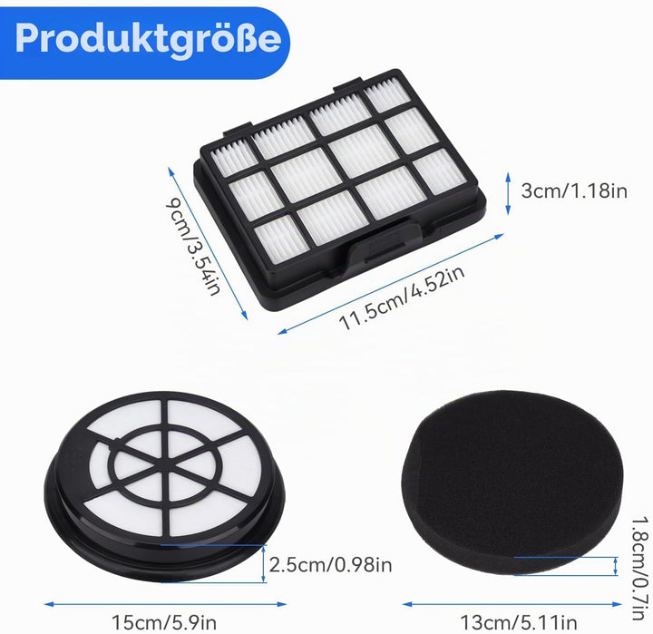 12 Stück Filters für Bosch Serie 2 Staubsauger BGC05A220A-BGC05A320-BGC05A322-BGC05AAA1-BGS05A221-BG
