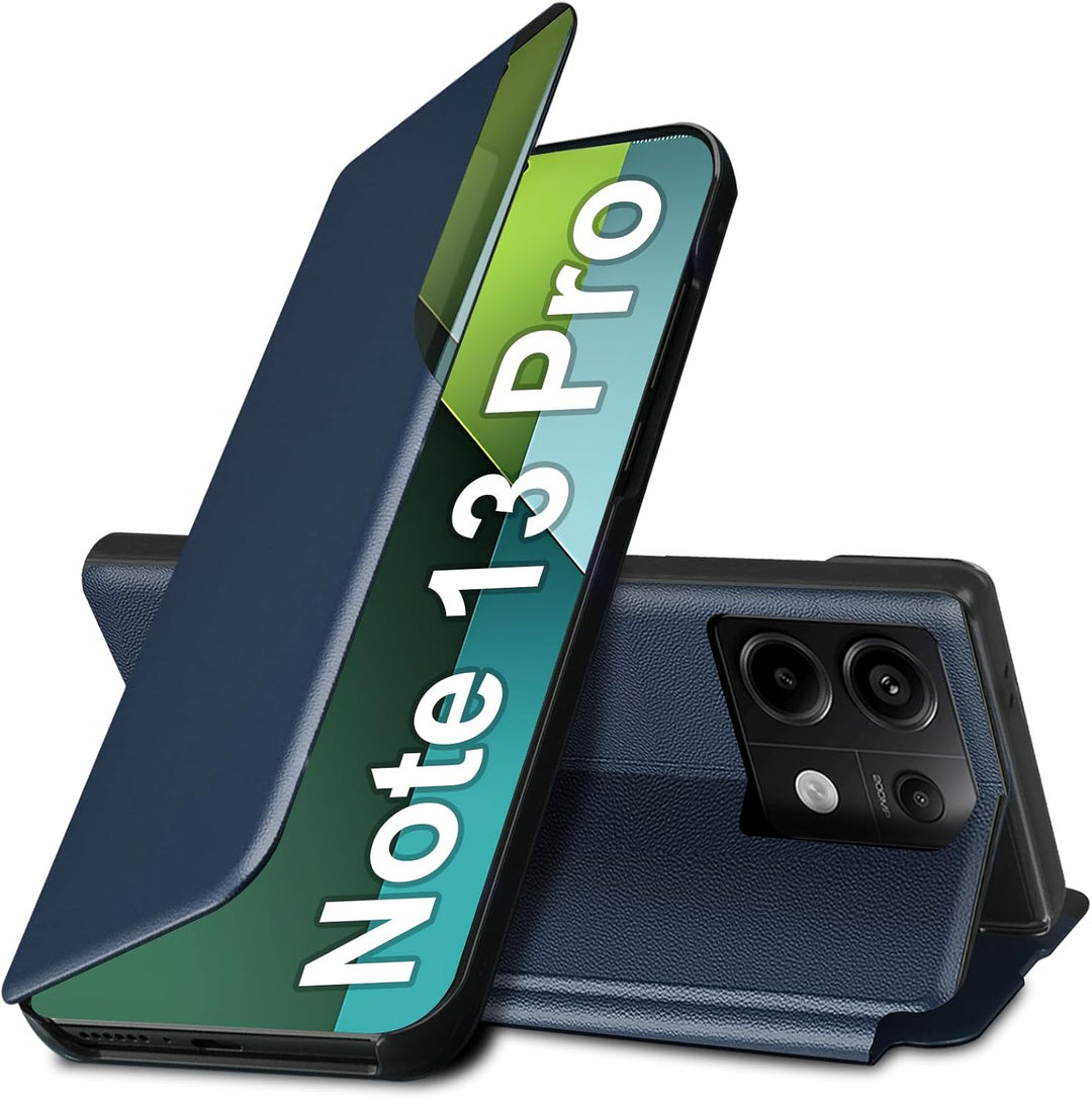 Handyhülle für Xiaomi Redmi Note 13 Pro Hülle Clear View Klappbar Leder Flip Hülle Redmi Note 13 Pro