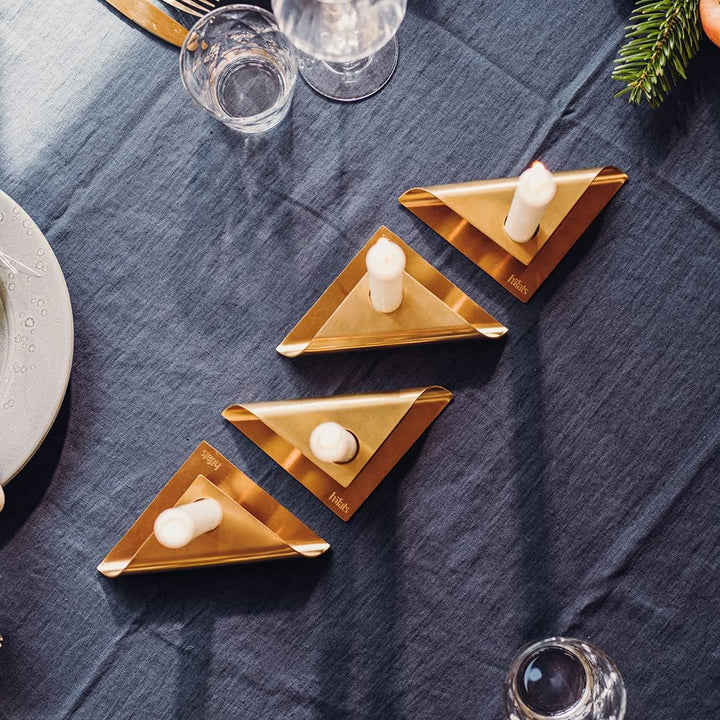 höfats - Square Candle - Kerzenhalter aus Edelstahl für Stabkerze 20-24mm - Kerzenständer in Gold -
