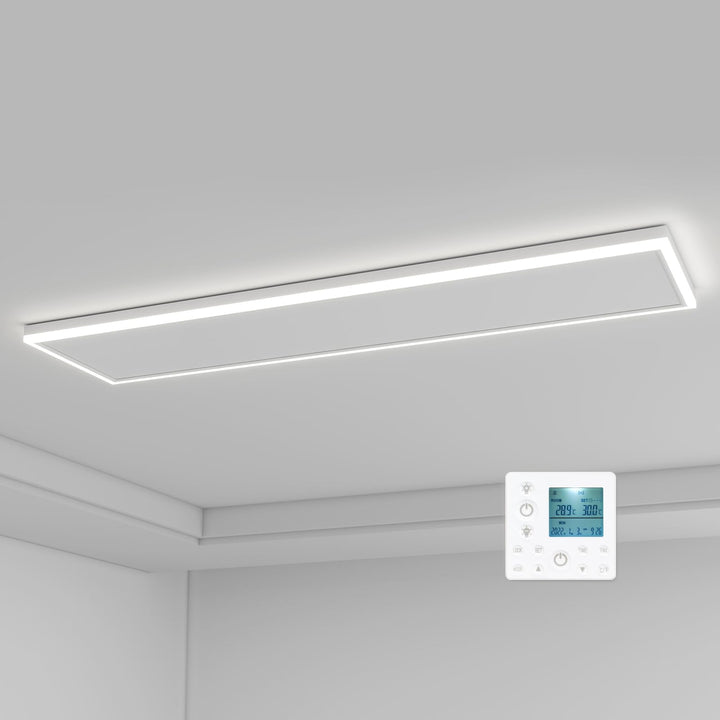Infrarotheizung Deckenmontage 410 Watt, Infrarot Deckenheizung mit LED Licht Beleuchtung, Infrarothe