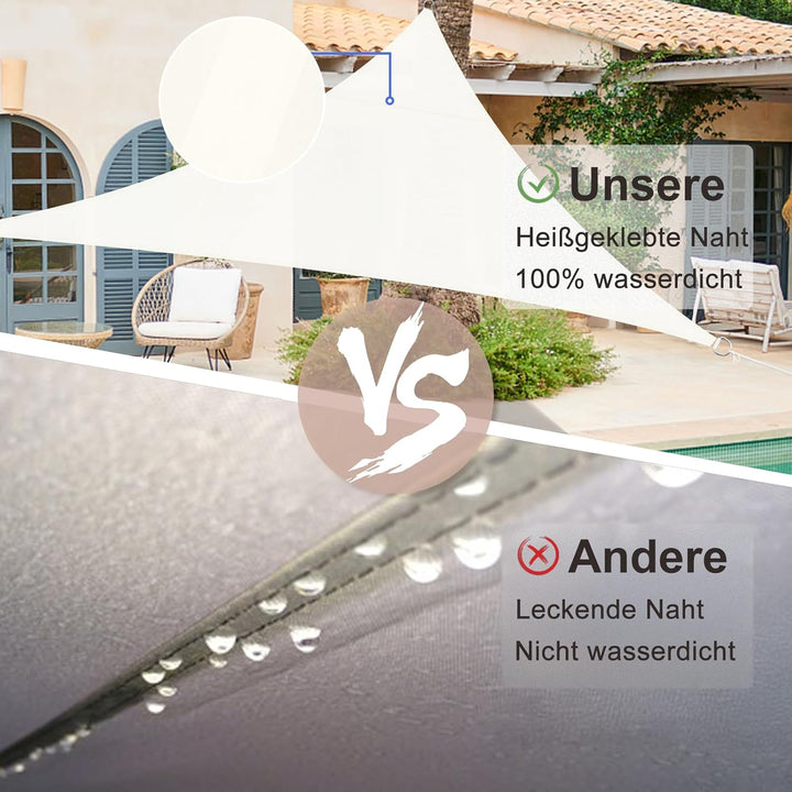 SUNNY GUARD Sonnensegel Dreieck 4x4x4m Wasserdicht Sonnenschutz Wetterschutz Segel Baldachin UV Schu